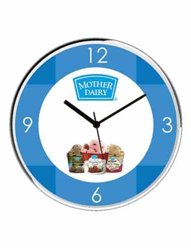 wall clock with logo